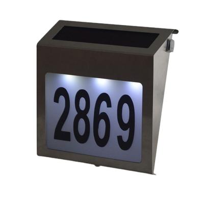 China Residential Solar House Door Plate Light with Stainless Solar House Address House Number Wall Light for sale