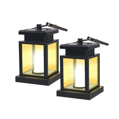 China Luz Decoracion Led Camping Light Inflatable Lantern Garden Lanterns Solar Flame Decorative Lights For Ourdoor for sale