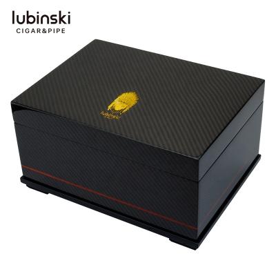 China Handmade Desktop Carbon Fiber Lubinski Cigar Humidor Cabinet Electric Wholesale for sale