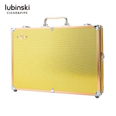 China Lubinski Handmade Aluminum Travel Display Portable Cigar Humidor for KTV Club for sale