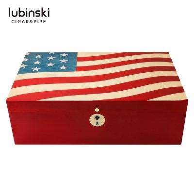 China Fresh and popular Lubinski fresh and popular Cedar Wood Cigar Box Save cigar lock fingerprint humidor the cigar for sale