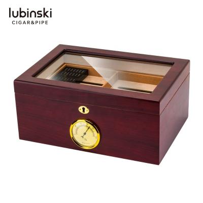 China 2020 Wooden Glass Display Case Cigar Humidor Handmade Wholesale for sale