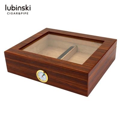 China Handmade Wholesale Stained Glass Cheap Cedar Cigar Humidor Wooden Storage Box for sale