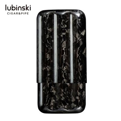 China Guangzhou lubinski good quality durable carbon fiber cigar cool tube with even light cigar case for sale