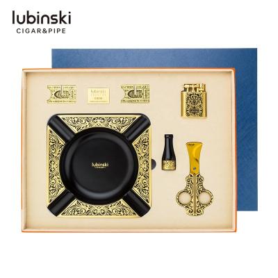 China New Luxury High Quality Torch Lighter For Cigar Gift Set 5 In 1 With Gift Box for sale