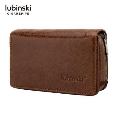 China High End Handmade Leather Pipe Bag Lubinski Portable Pouch for sale