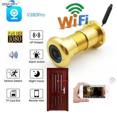 China 180 Degree Wide Angle CCTV Motion Detection 1080P Wifi Door Eye Hole 1.58Mm WIRELESS FISH Network P2P IR Mini Peephole CAMERA for sale