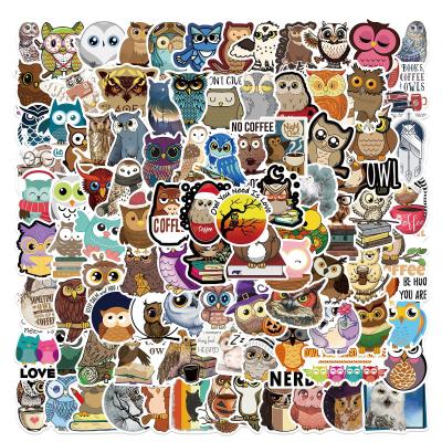 China 100Pcs Cartoon Owl Cute Graffiti Sticker Waterproof Custom Sticker For Girl Laptop Phone Notebook Decorative Waterproof Label Package for sale