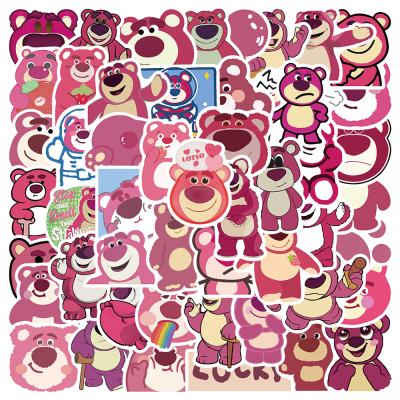 China 50PCS Kawaii Sticker 3D Decorative Pink Bear Sticker Cartoon For Laptop Luggage Skateboard Bottle Kids Play for sale