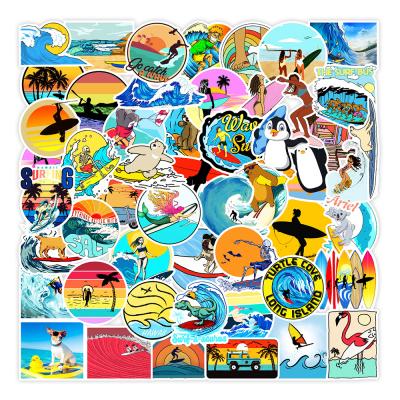 China 50pcs Sticker Adventure Decorative Wilderness Hiking Camping Surfing Sticker Random Pack For Water Bottle Laptop Luggage for sale