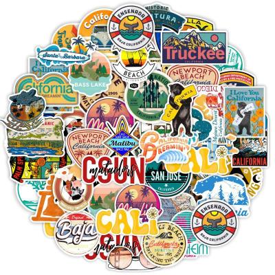 China 50PCS Sticker Car Decals Vinyl California Beach Decorative Landscape For Bicycle Laptop Fridge Luggage for sale