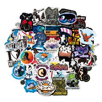 China 50PCS Decorative Sticker Extreme Sports Risk Vinyl Sticker Paper For Laptop Luggage Skateboard Bottle Sticker Cars for sale