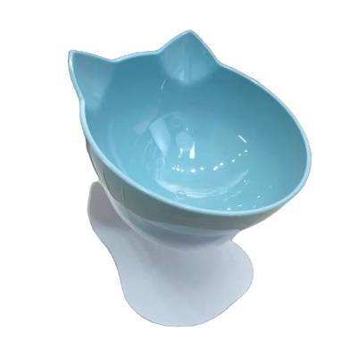 China Viable Wholesale Price Single and Double Bowl Transparent Cat Bowl Non-slip Food Bowl With Cervical Protection for sale