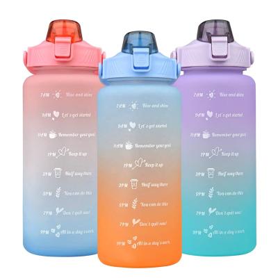 China Large Capacity 2L Vivid Color Changing Plastic Cups Drink Bottles With Straw Sports Water Bottles With Custom Logo for sale