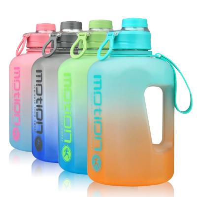 China Wholesale Viable Space Cup Outdoor Sports With Plastic Scale Water Cup 2.2l Large Capacity Straw Water Bottle Convenient for sale