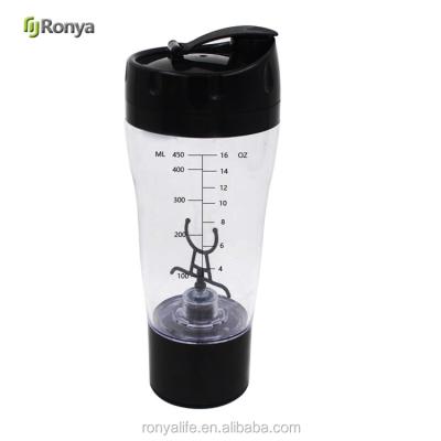 China 450ml Ronya Sustainable Function Protein Shaker Battery Powered Electric Plastic Bottle for sale