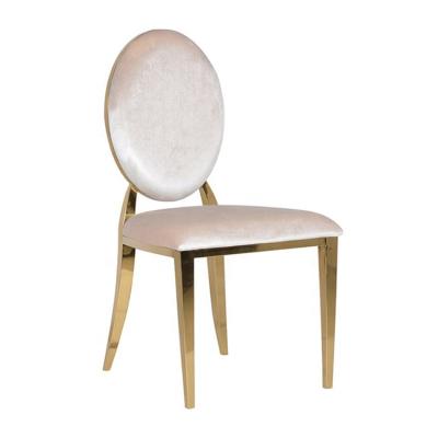 China Modern fashionable upholstery gold hotel restaurant party event wedding stainless steel chair for rental for sale