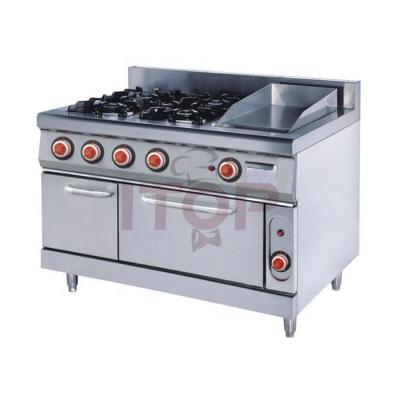 China Convection Kitchen EquipmentSs Commercial Gas Stove With 4 Burner And Gas Oven And Gas Grill Commercial Kitchen Equipment for sale