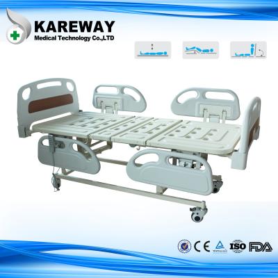 China 4 Inches Castors Hospital Patient Bed Three Functions With ABS Plastic Mattress for sale