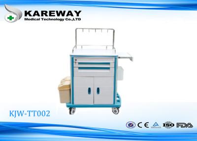 China 3 Inch Caster Mobile Medical Cart Emergency Trolley With Wheels For Hospital for sale