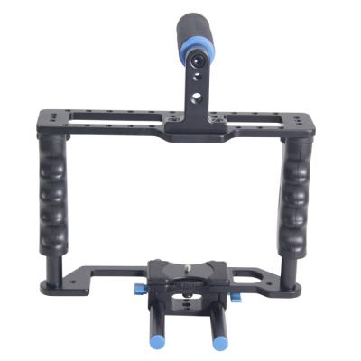 China Black Aluminum Handheld DSLR Camera Cage for Cmaeras and Camcorders Te koop