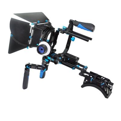 China Dual Handheld DSLR Shoulder Rig , Aluminum Camera Shoulder Mount Rig Kit for sale