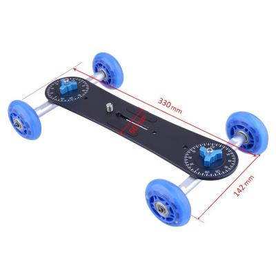 China Desktop 5d2 , 7D DSLR Camera Movie Photograph Rail Track Slider Table Dolly Car blue for sale