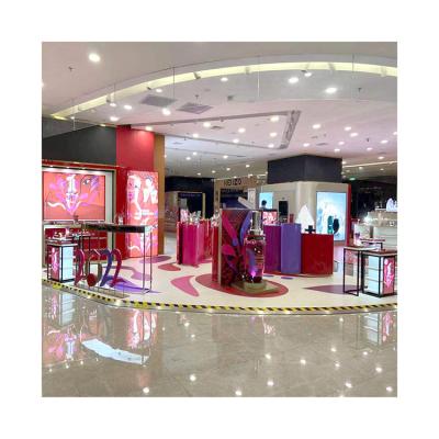 China Retail Shops Retail Store Display Stand Store Layout Interior Design Metal Cosmetic Display Shelves for sale