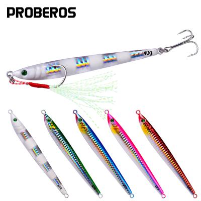 China Lead Alloy PROBEROS Metal Jig Lure With Luminous Hookos Basting Blade Baits Sink Sea Fishing Lure 7-60G for sale