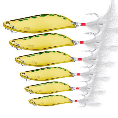 China Metal Jig Groundbait Lures Trolling Spinner Fishing Spoons Zinc Alloy Trout Artificial Hard Bait for sale