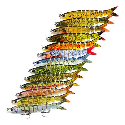 China ABS Hard Plastic Multisection Swimbait 8 Segmented Hard Bait Artificial Carp Fishing Lure 13.5cm 19g Bass Baits Multi Joint for sale