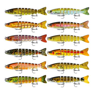 China ABS Hard Plastic Sinking Multi-jointed Fishing Lure 8 Segment 19g 12.5cm Lifelike Swimbait Fishing Tackle for sale