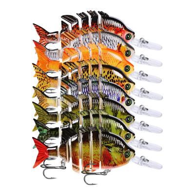 China Realistic Trout Topwater Hard ABS Plastic 6 Segments Multi Swimbait CrankBaits Hard Sunfish Joint for sale