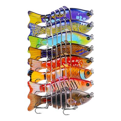 China ABS Hard Plastic Swimbait Shore Multi Joint Mount Lure 10cm 15.5g Hard Bass Bait 7 Segmented Fishing Lures for sale