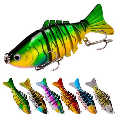 China ABS Hard Plastic 7 Segments Fishing Lure 10cm 15g Swimbait Multi Joints Hard Fishing Tackle For Bass Isca Sinking Wobblers Crankbait for sale