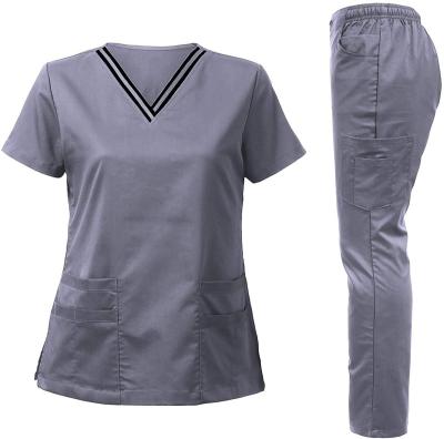 China 2021 Hospital Fashion Good Quality Medical Hospital Uniform Scrubs Spandex Stretch Medico Uniforms Nursing Scrubs Uniforms Wholesale for sale