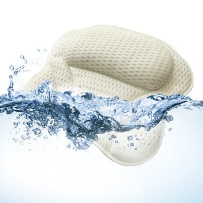 China Durable Breathable 4D Mesh Spa Bath Pillow with Suction Cups Neck and Back Support Spa Pillow for Home Hot Tub Bathroom Accessories for sale