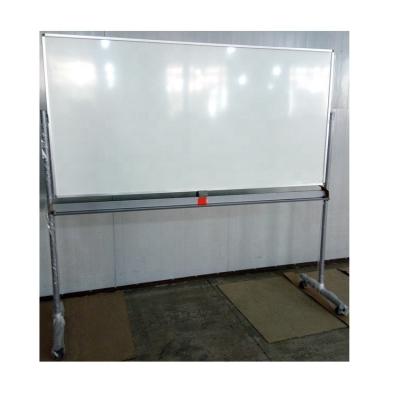 China Easy Wipe Double Sided Movable Whiteboard Enamel Outdoor Revolving Board With Stand for sale