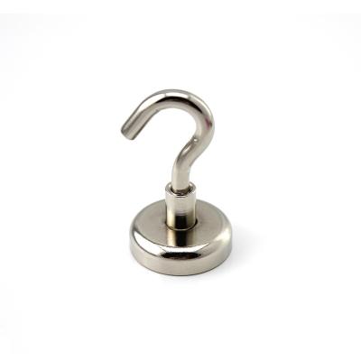 China D25*6.8mm 25-30kg 55-66LBS Industrial Permanent Neodymium Magnet Functional Hook for sale