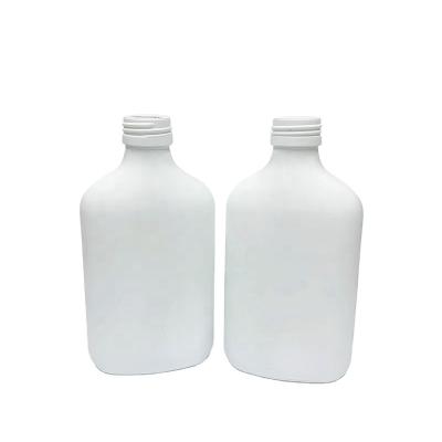 China 200ml Matte White Flat Beverage Flask Cold Brew Beverage Glass Bottle for sale