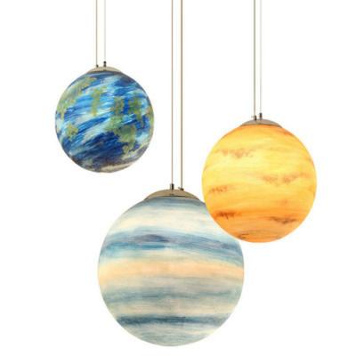 China Home Decorative Creative Lighting Hanging Light Wandering Earth Chandeliers LED Pendant Lamp Beautiful/Colorful Modern Nordic Design for sale