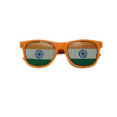 China High Quality UV400 Country Pinhole Sticker Sunglasses India Flag With Custom Printing Logo for sale