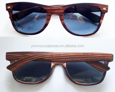 China Promo Sunglasses 2018 Hot Plastic Wood Grain Sunglasses, Custom Logos On Arm Promotional Sunglasses With Cat3 UV400 Protection for sale