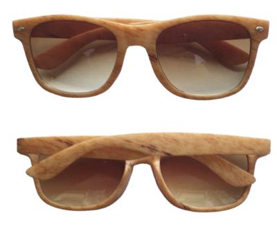 China High quality wood grain plastic wood sunglasses with custom logos on the lens have 400 UV protection for sale