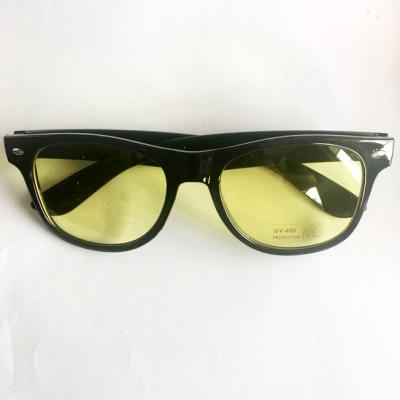 China 2018 Promotional Hot Product China Promotional Sun Glasses Custom Light Yellow Colorful Lens Sunglasses Costume For Party With Very Good Price for sale