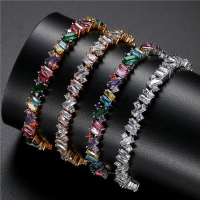 China Adjustable Colorful Natural Stone Office/Designer Zircon Bracelet Female Trend Tennis Bracelet Real Bracelet Career Manufacturers for sale