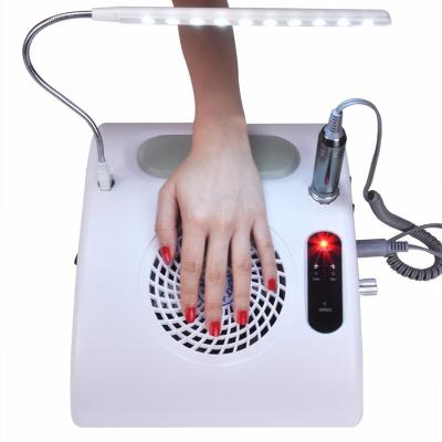 China Nail Art Practice Electric Nail Drill Collector Table Lamp UV Led Vacuum Cleaner And Nail Dust 3 In 1 Manicure Filter Pedicure for sale