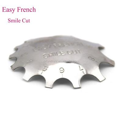 China Wholesale Stainless Steel Metal Nail Smile Easy French Line Serrated Nail Trimmer; Stainless Steel False Nail Forms Manicure for sale