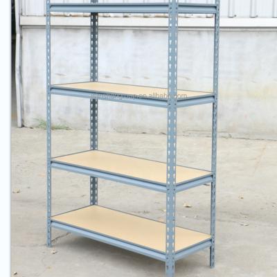 China Corrosion Protection 5 Tier Storage Shelving Rivet Boltless Shelving With MDF Board And Light Duty Metal Boltless Rivet Shelving Angle Steel Rack for sale