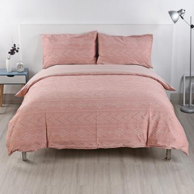 China 2021 New Design Pink Color Jacquard Kids Girls Disposable Bedding Duvet Cover Set With Decorative Pillows for sale